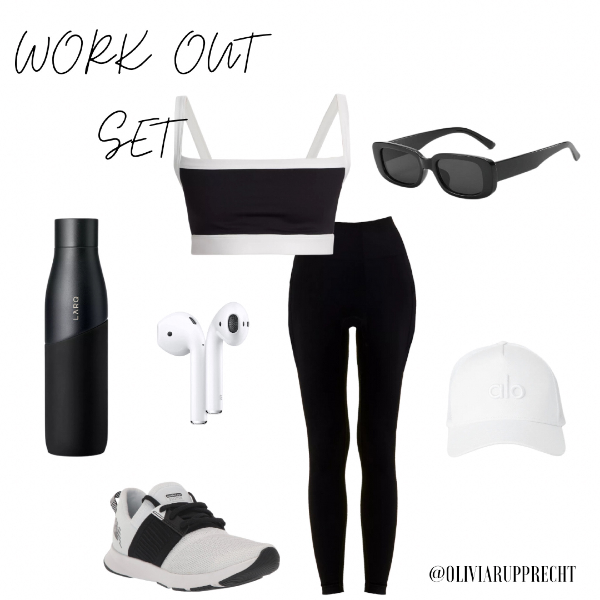Works out set | fitness | gym | sports bra | shoes | hat | sunglasses | leggings | top | bottom | style | amazon | saks | black | white | 

#LTKU #LTKfitness #LTKshoecrush