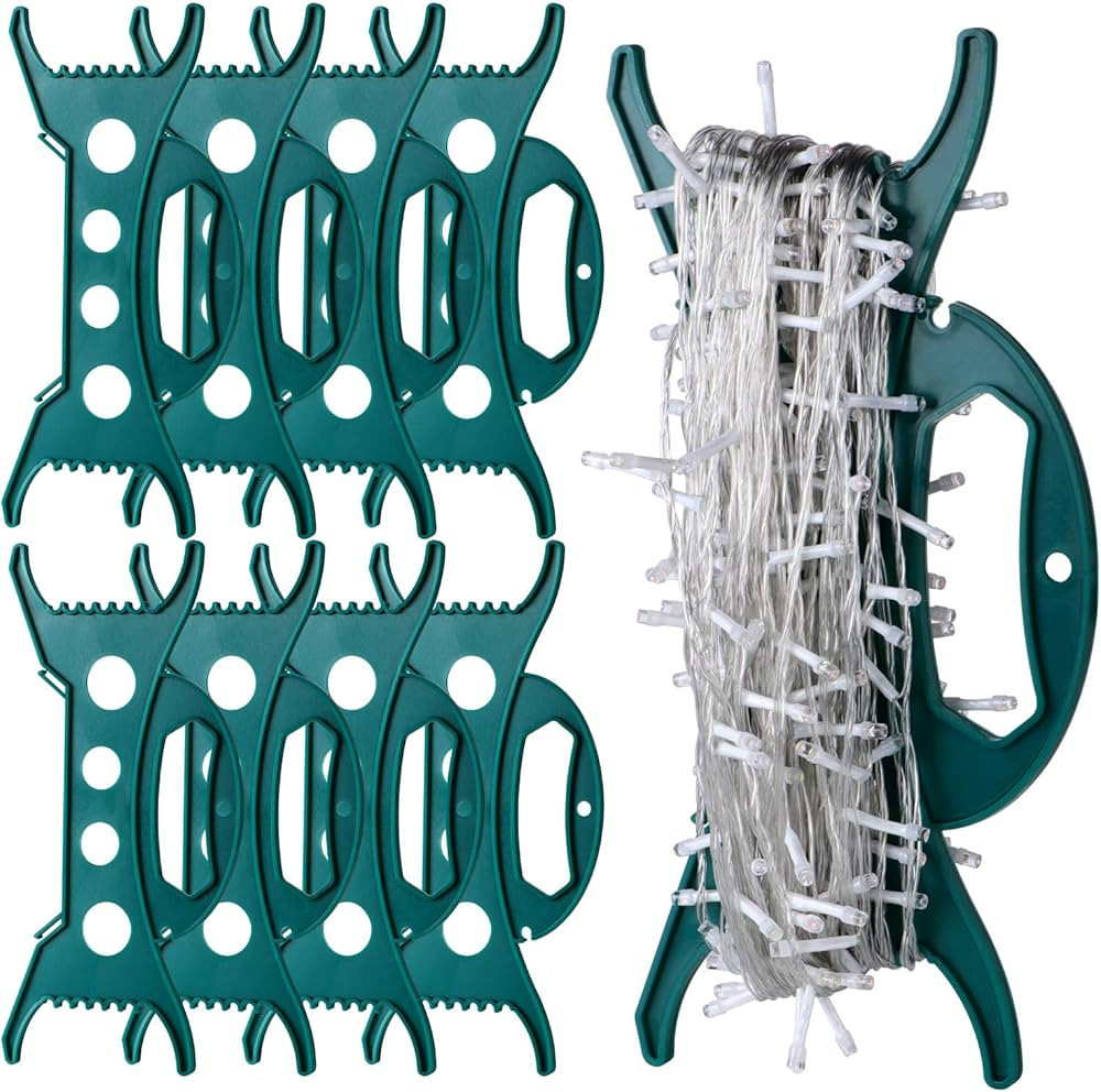 8PCS Christmas Light Storage Holder, Holiday Light Organizer Reels Plastic Rope Winder String Lig... | Amazon (US)