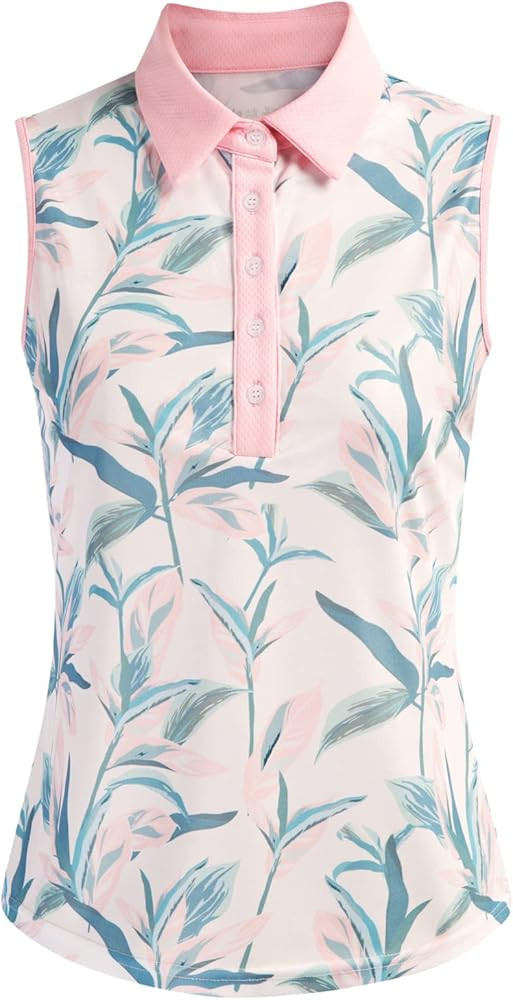 JACK SMITH Womens Sleeveless Golf Polo Shirt Quick Dry Floral Tennis Shirts Sun Protection Athlet... | Amazon (US)