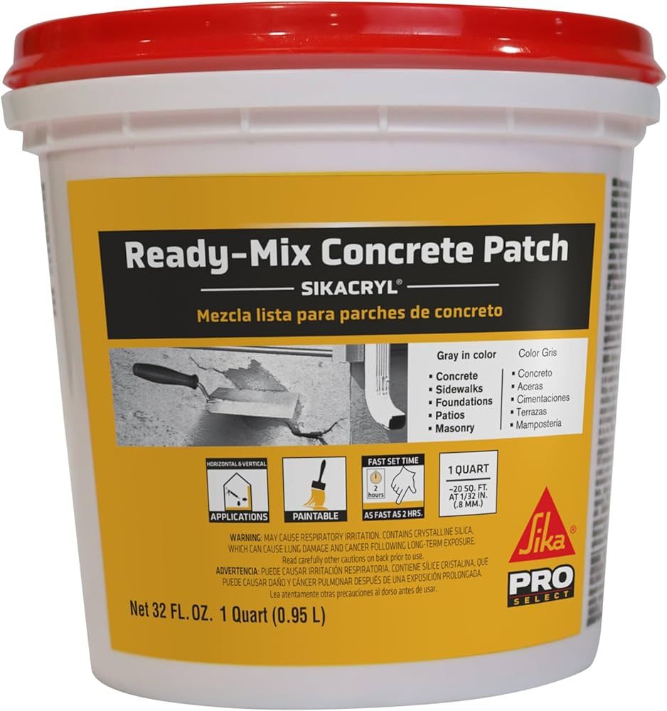 Sika - Sikacryl - Gray - Ready-Mix Concrete Patch - for Repairing spalls and Cracks in Concrete a... | Amazon (US)