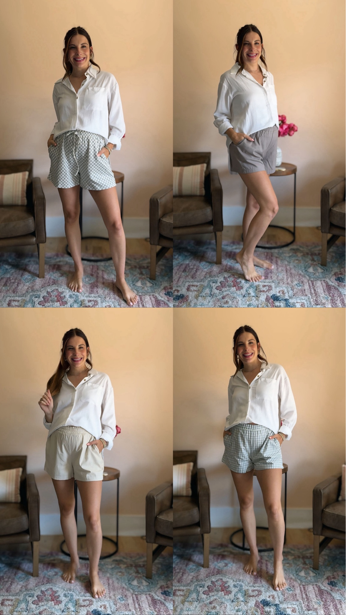 4 pairs of bump friendly shorts to get us mamas through the summer heat! All 4 pairs of pockets and I’m wearing size medium for reference. All are post-bump friendly too!

36 weeks pregnant, maternity fashion, stretchy casual shorts, checkered print shorts, blue gingham shorts, linen blend shorts

#LTKTravel #LTKBump