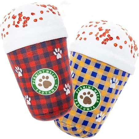 Dog Squeaky Plush Toys - 2 Pack Soft Puppy Chew Toy - Christmas Interactive Puppy Toy for Puppies... | Amazon (US)