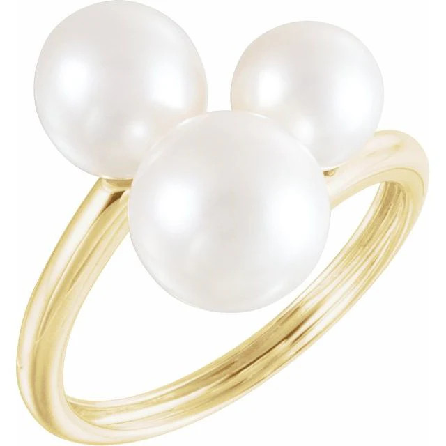TRI PEARL STATEMENT RING | Diamond Aupair