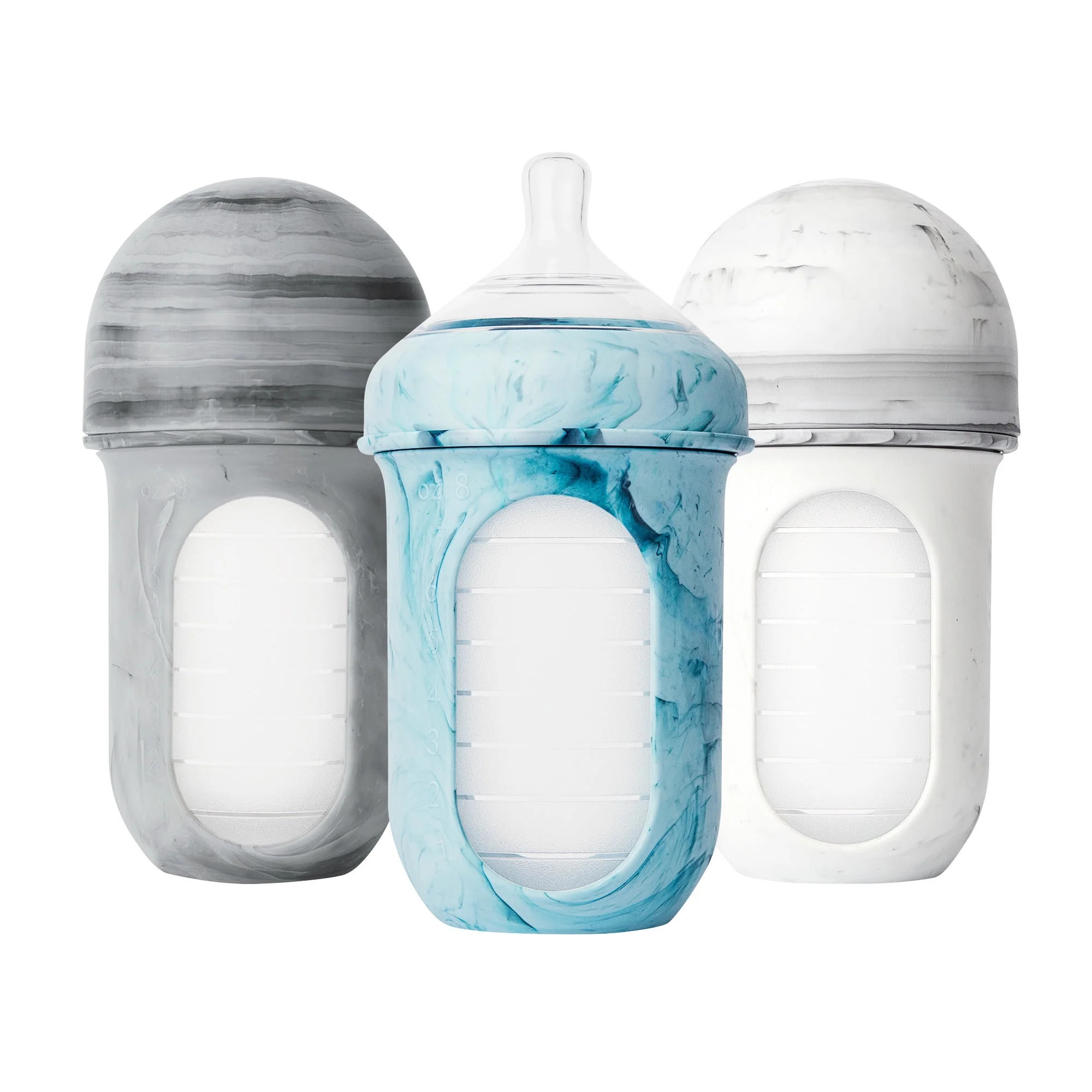Boon NURSH Reusable Silicone Pouch Baby Bottles – Stage 2 Medium Flow – 8oz – Marble (3pk) | Walmart (US)