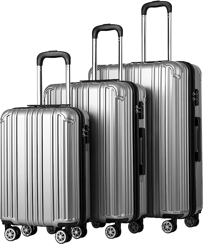 COOLIFE Luggage Expandable Suitcase PC+ABS 3 Piece Set with TSA Lock Spinner Carry on 20in24in28i... | Amazon (US)