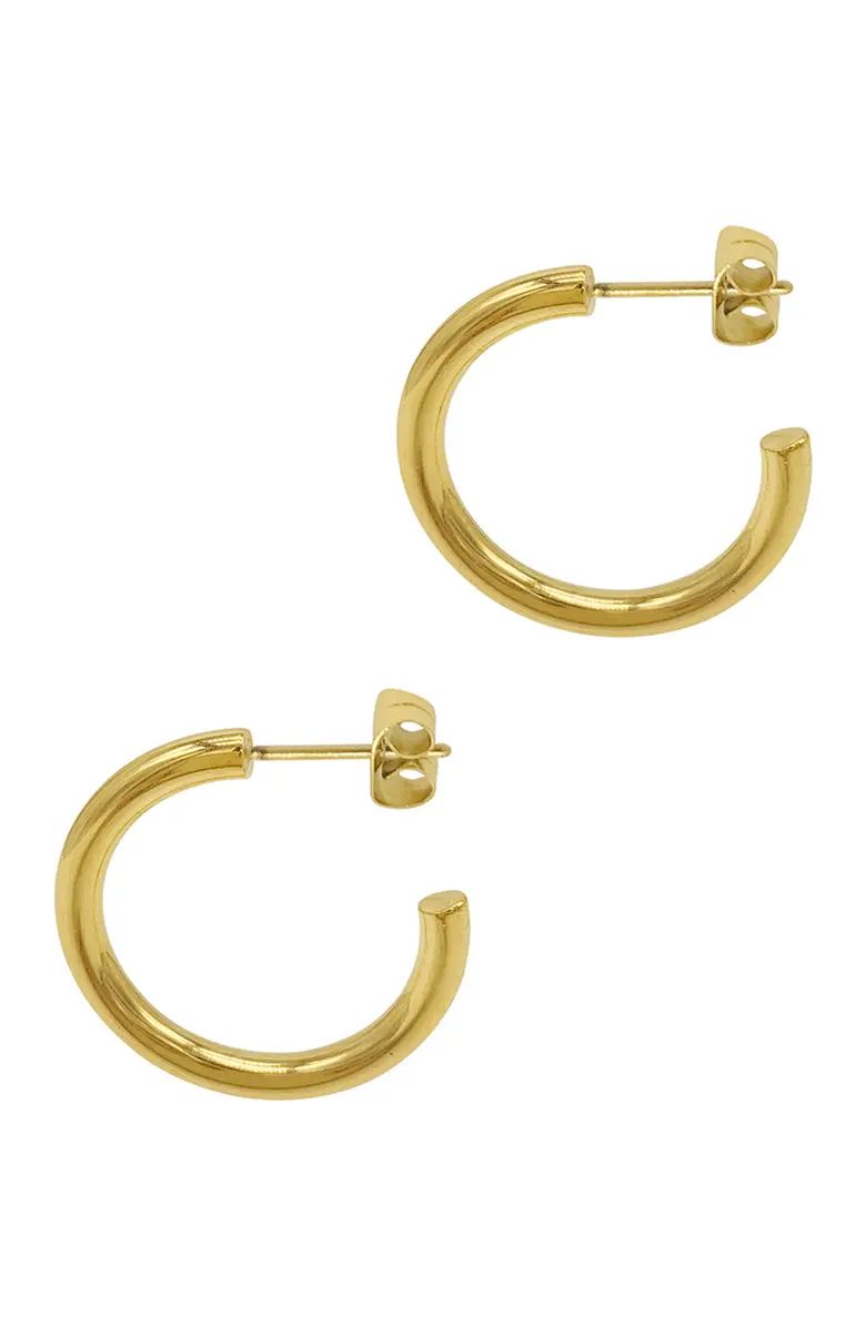 ADORNIA 14K Yellow Gold Vermeil Tube Hoop Earrings | Nordstromrack | Nordstrom Rack
