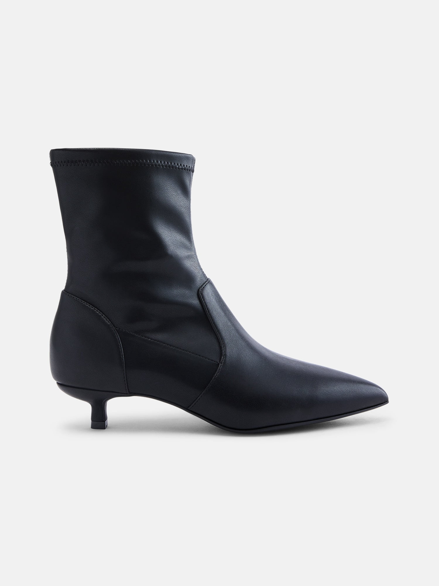Scenario Women's Stretch Kitten Heel Faux Leather Booties | Walmart (US)