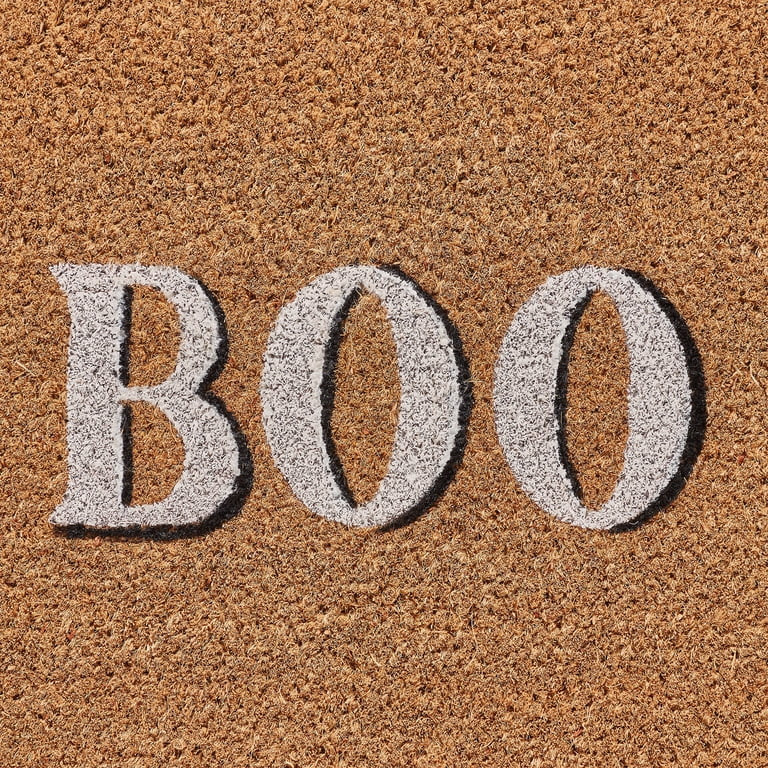 My Texas House Natural/Multicolor Scallop Boo Outdoor Coir Doormat, 30" x 48" | Walmart (US)