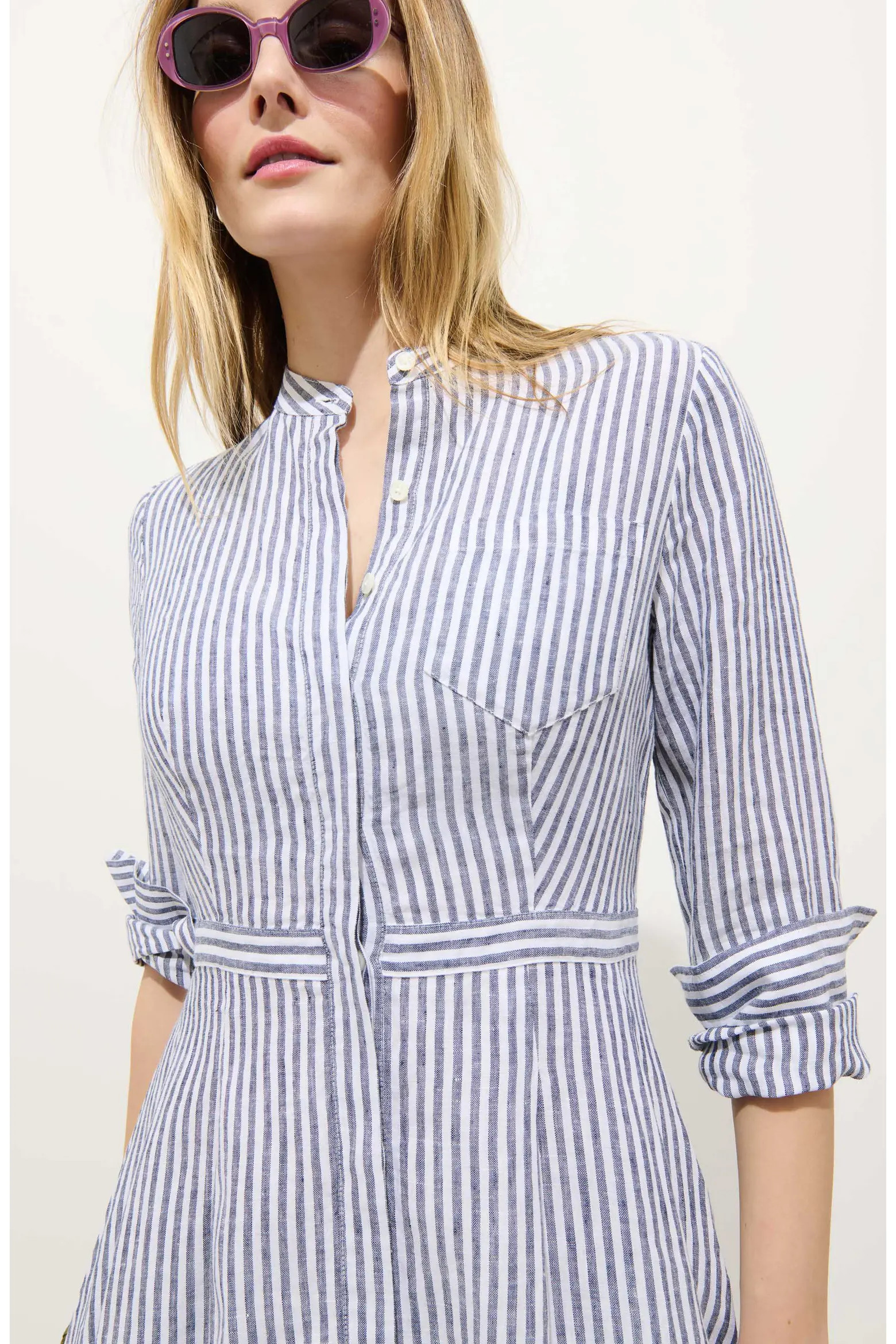 Isabella Long Sleeve Stripe Linen Shirtdress (Women) | Nordstrom | Nordstrom