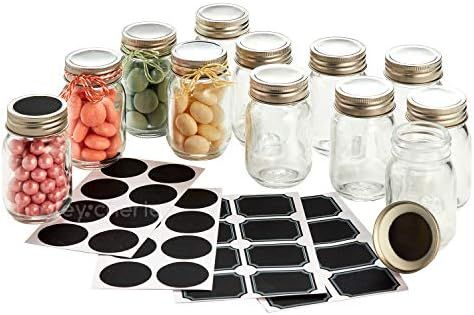 Hayley Cherie - 2.5 oz Glass Mason Jars with Lids (Set of 12) Small Favor Jars with Chalkboard La... | Amazon (US)