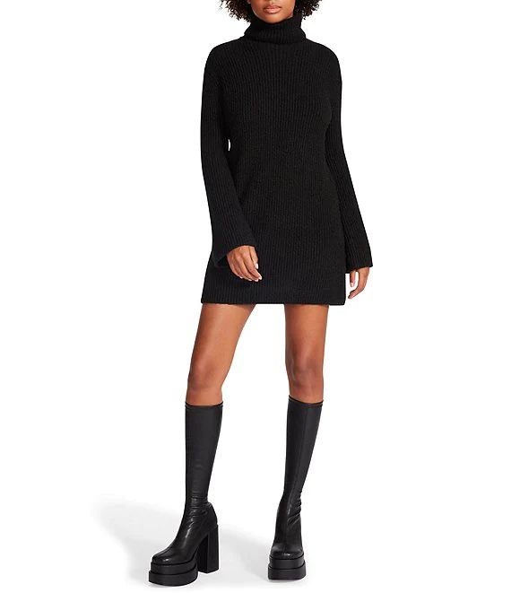 Steve Madden Abbie Turtleneck Long Bell Sleeve Mini Sweater Dress | Dillard's | Dillard's