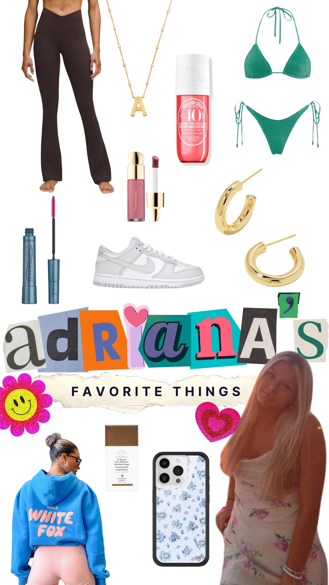 Adriana’s favorites for class of 2025 teen gift guide 

Swimsuit is from Triangl - vinca jaded sparkle 

Wildflower forget me not cases 

White fox hoodie 

#LTKbeauty #LTKsalealert #LTKxSephora