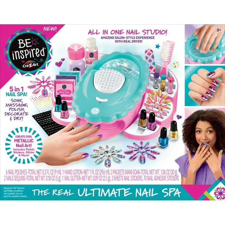 Cra-Z-Art Be Inspired 5-in-1 Real Ultimate Manicure Metallic Nail Polish Spa, Nail Art - Walmart.... | Walmart (US)