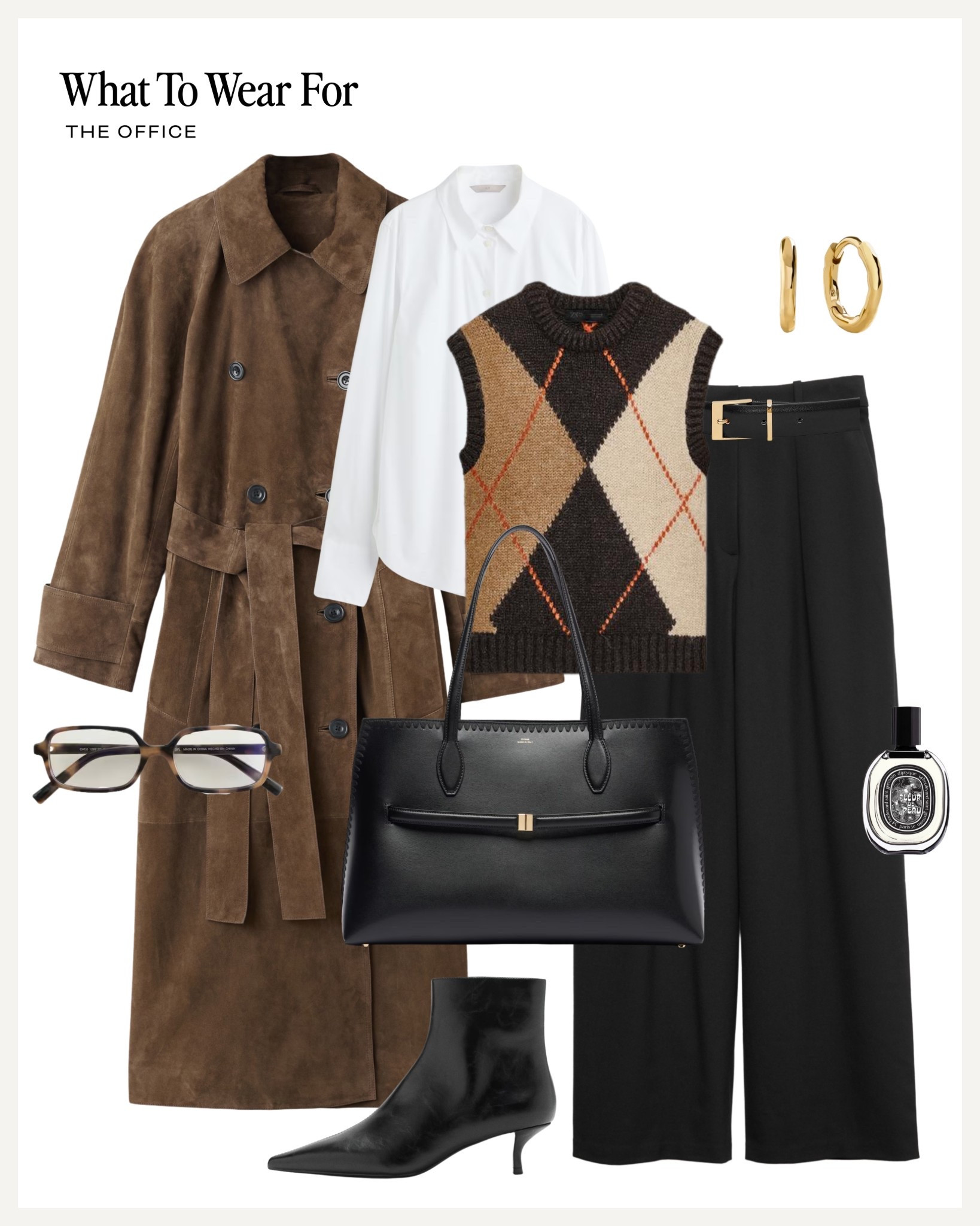 Office outfit 

Argyle knit / suede French / black trousers / workwear / white shirt / workwear / autumn style 

#LTKworkwear #LTKautumn #LTKuk