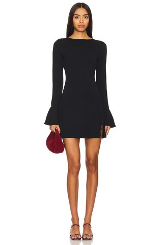 MORE TO COME Misty Knit Pleated Dress in Black from Revolve.com | Revolve Clothing (Global)