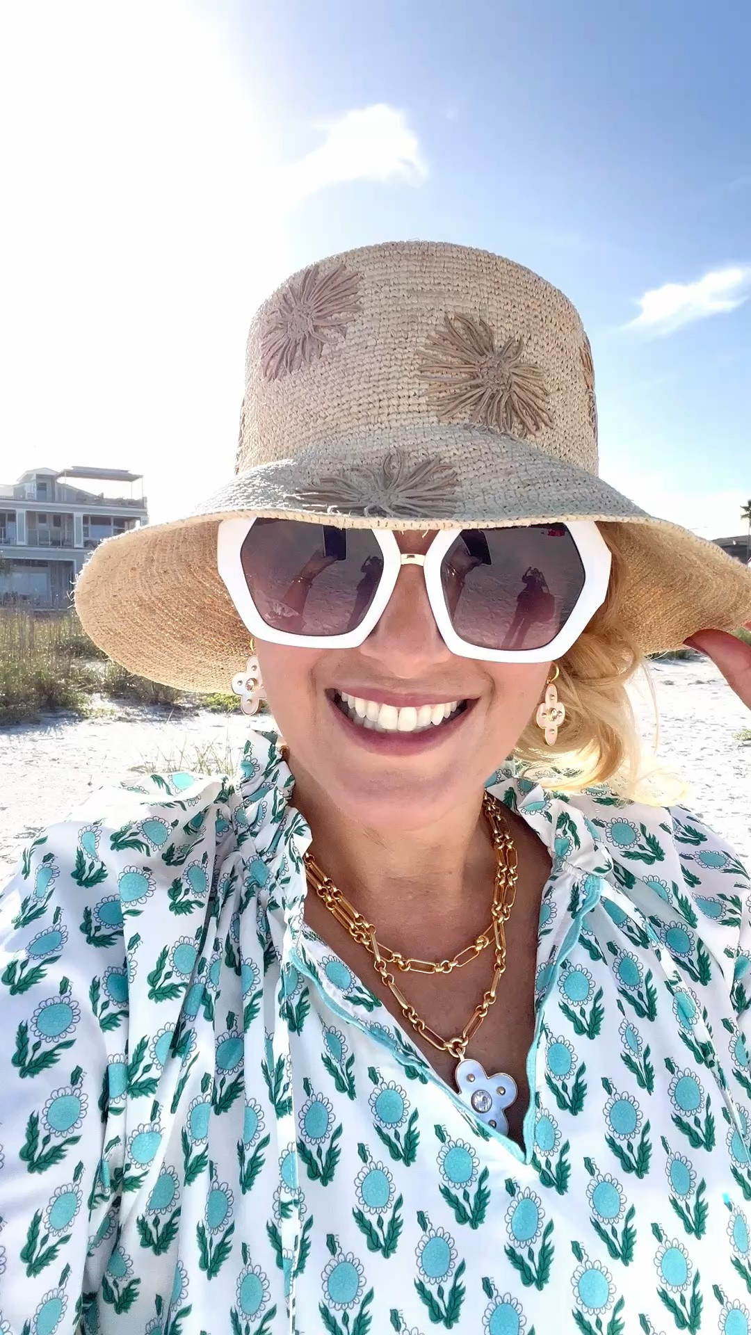 Here’s summer beach outfit today. Spent the day at St. Pete Beach, Florida. The weather is amazing.

Wearing a medium. Runs big. If in between sizes, size down.

Don’t forget to pick up my bucket hat and raffia tote bag and Julie Vos jewelry to complete the look.

#LTKSeasonal #LTKOver40 #LTKSaleAlert #LTKTravel #LTKgrwm #LTKootd #LTKMidsize #LTKSwim #LTKvlog
