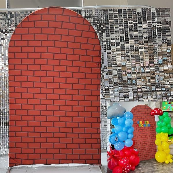 Arched Backdrop 3x6.5ft Brick Wall Arch Wall Covers Stretchy Photography Background for Game Part... | Amazon (US)