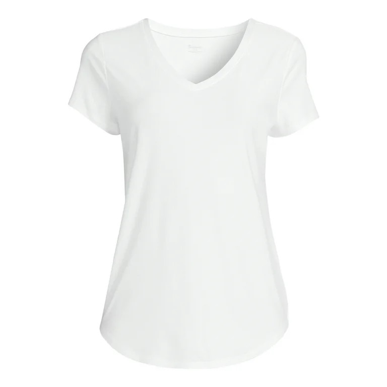 No Boundaries Brushed V Neck Tee, Women’s and Women’s Plus | Walmart (US)