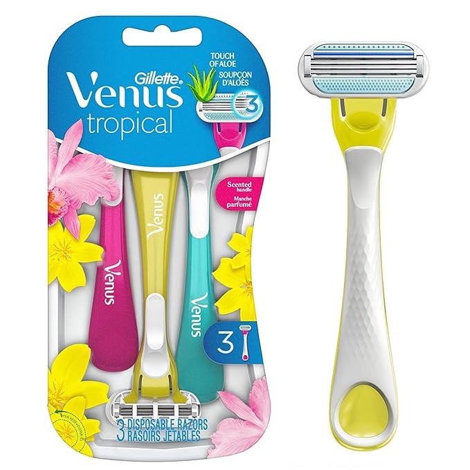 Gillette Venus Tropical Disposable Razors for Women, 3 Count, Designed for a Smooth Shave, Tropic... | Amazon (US)