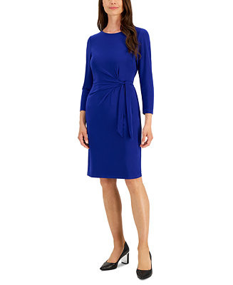 Kasper Women's Side-Tie Faux-Wrap Dress - Macy's | Macys (US)