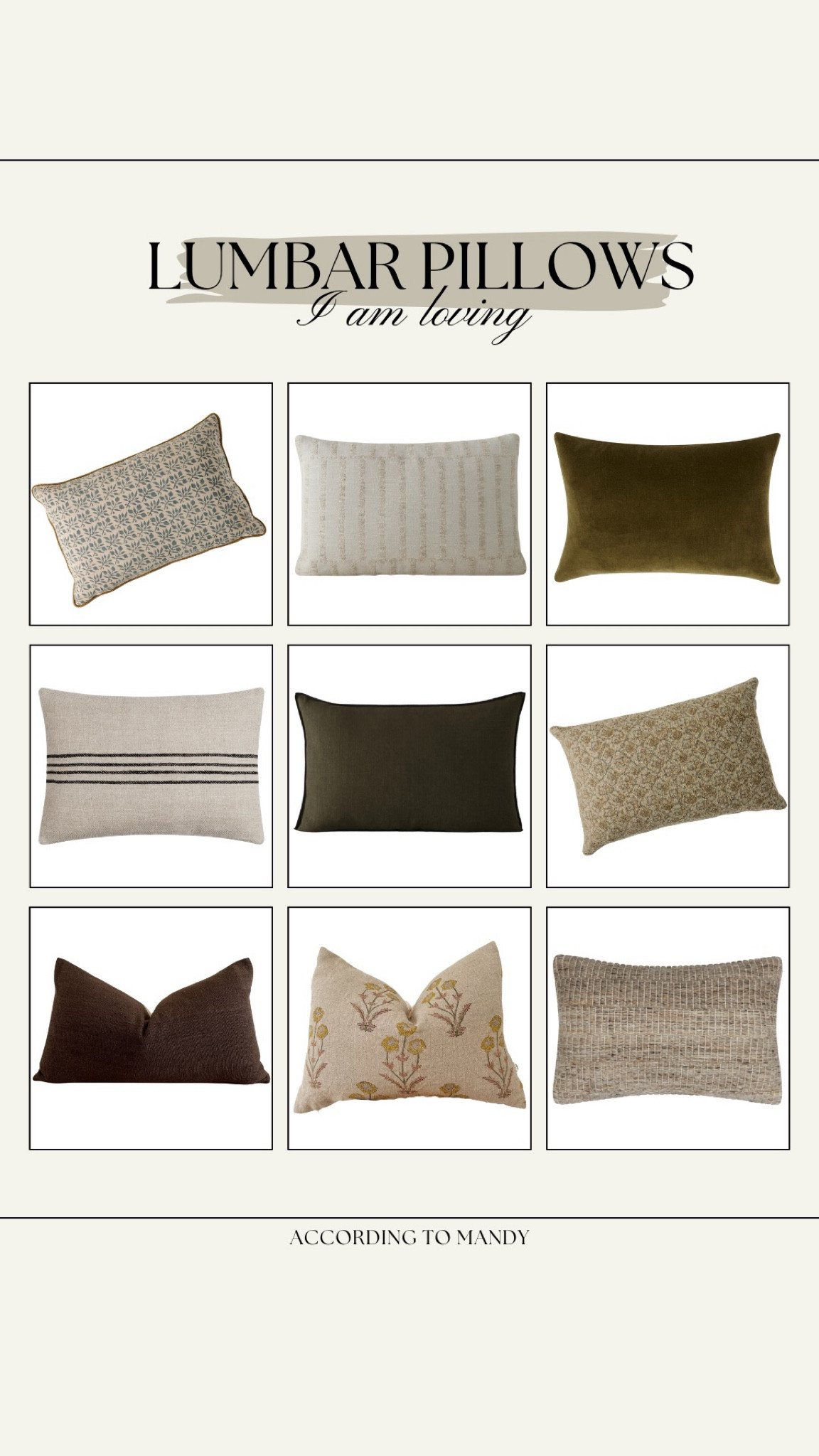 Lumbar Pillows I am loving!

lumbar pillows, neutral pillows, neutral home decor, earthy home decor, pillow covers, etsy, magnolia home, etsy pillows, velvet pillow

#LTKFindsUnder100 #LTKHome #LTKStyleTip