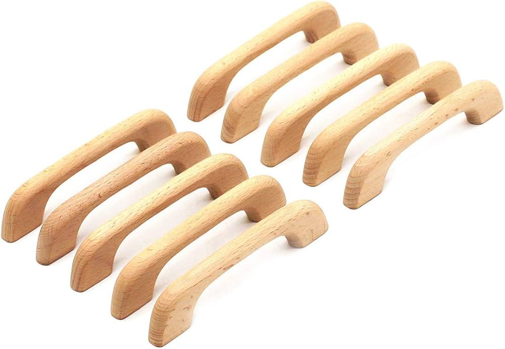 WEICHUAN 10PCS Wood Unfinished Drawer Knobs Pulls Handles - Replacement Kitchen Cabinets Furnitur... | Amazon (CA)