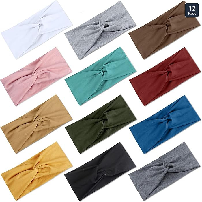 AKTVSHOW Headbands for Women - Soft Elastic Wide Hair Bands, Twisted Non-Slip Turban Headwraps fo... | Amazon (US)