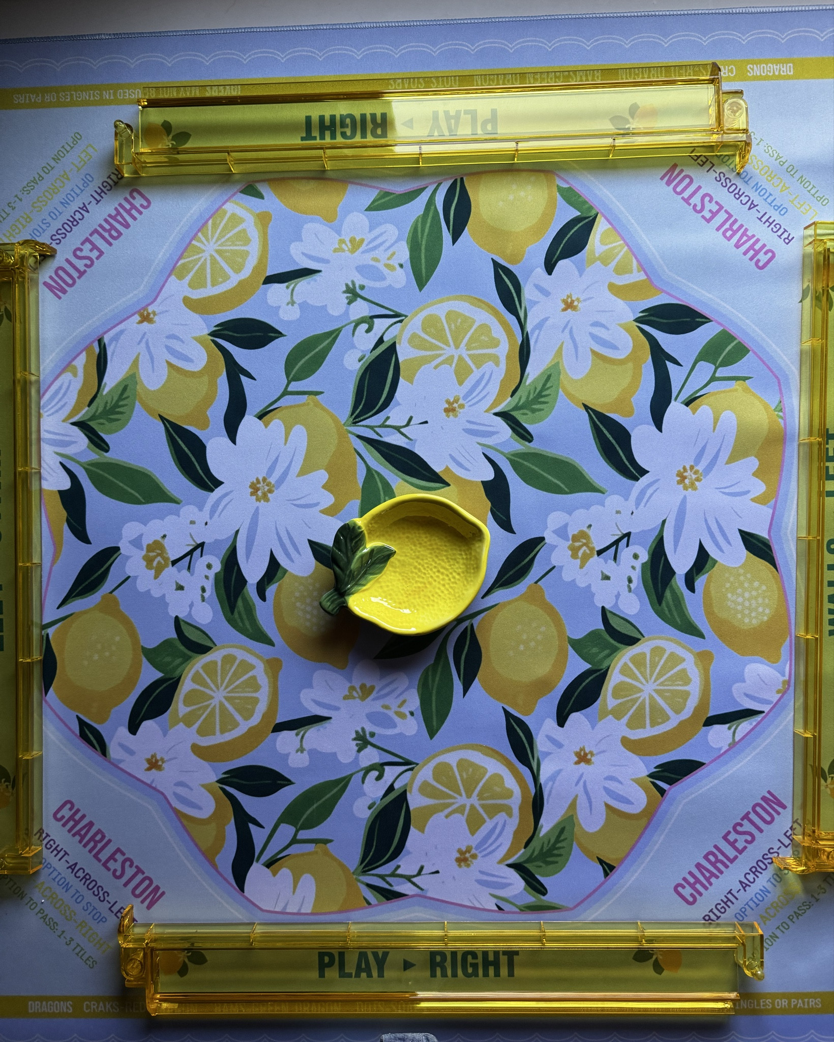 Limoncello vibes on a budget! Perfect for a garden / pool side mahjong session! Pair with pink hobby lobby tiles for a burst of color! 
Linking all the items except for the wood racks- those are Peace Love Mahjong in French Blue. 

#LTKSeasonal #LTKHome #LTKootd