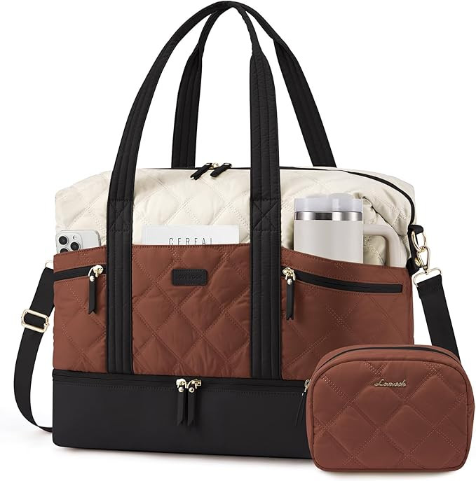 LOVEVOOK Travel Duffle Bag, Lightweight Weekender Bags for Women with Shoe Compartment, 40L Puffe... | Amazon (US)