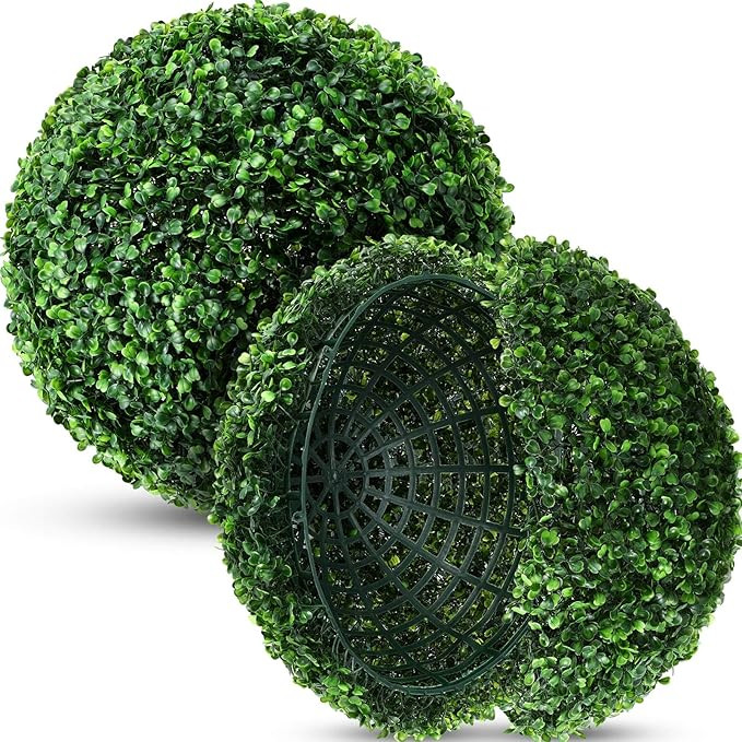 Hotop 2 Pcs 9 Inch Artificial Plant Topiary Ball 4 Layers Garden Spheres Boxwood Balls Artificial... | Amazon (US)