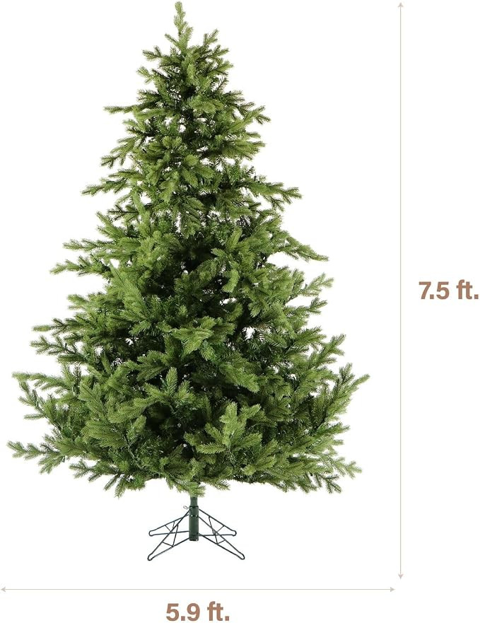Fraser Hill Farm 7.5-Ft. Foxtail Pine Artificial Christmas Tree with Stand and No Lights, Unlit F... | Amazon (US)