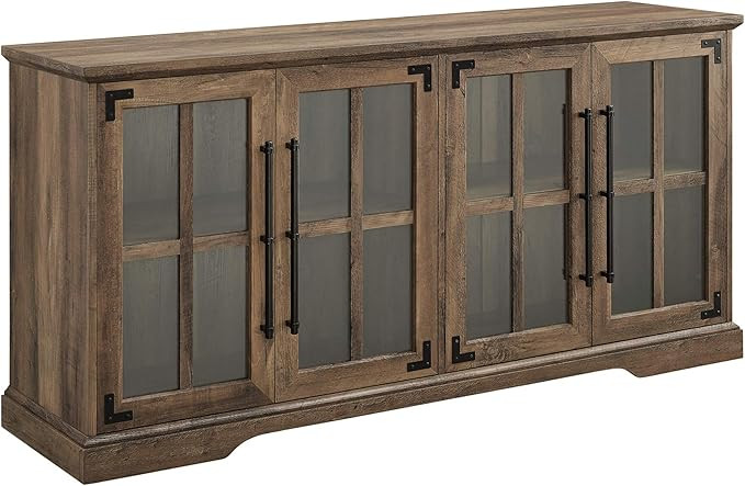 Walker Edison Farmhouse Barn Glass Door Wood Universal TV Stand for TV's up to 64" Flat Screen Li... | Amazon (US)