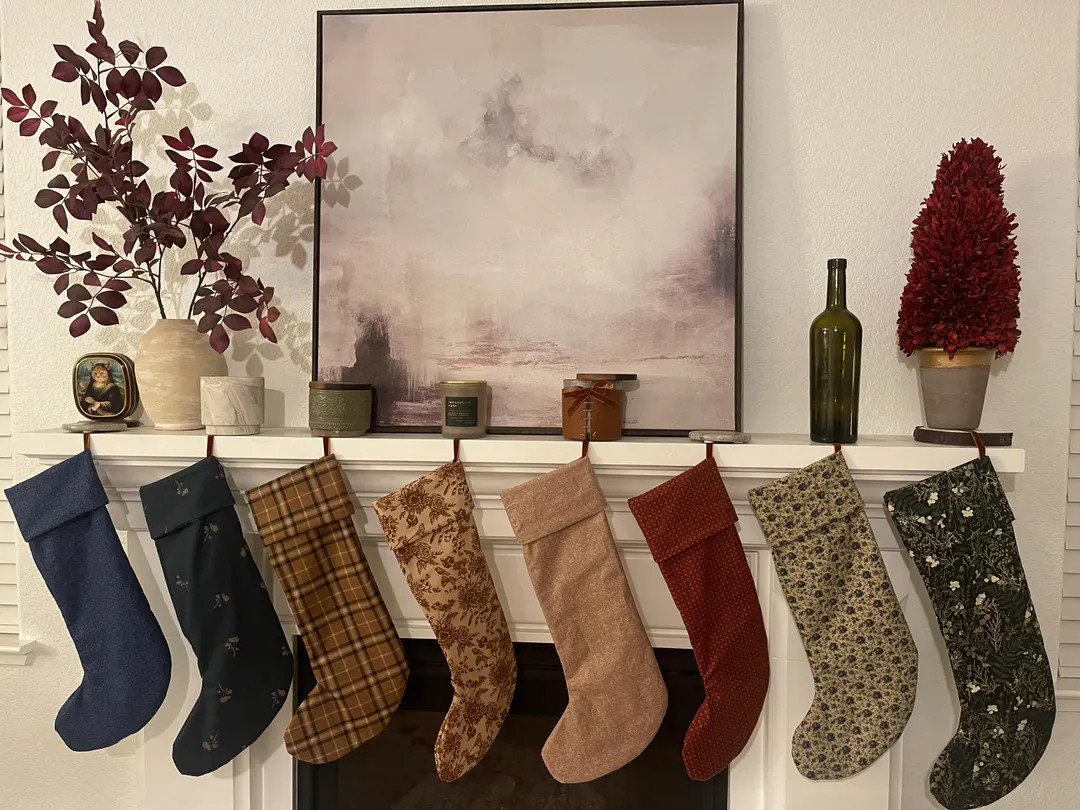 Vintage Inspired Neutral Christmas Stockings Modern Trending Classic Designer Inspire Moody Look ... | Etsy (US)