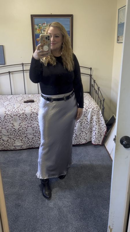 Giving main character vibes, silver is still everywhere for Spring!
Size L skirt and it’s under $50!!
Comes in black too 
Linked actual shapewear bodysuit on IG 
linked similar ones from Skims here

#LTKfindsunder50 #LTKmidsize #LTKstyletip