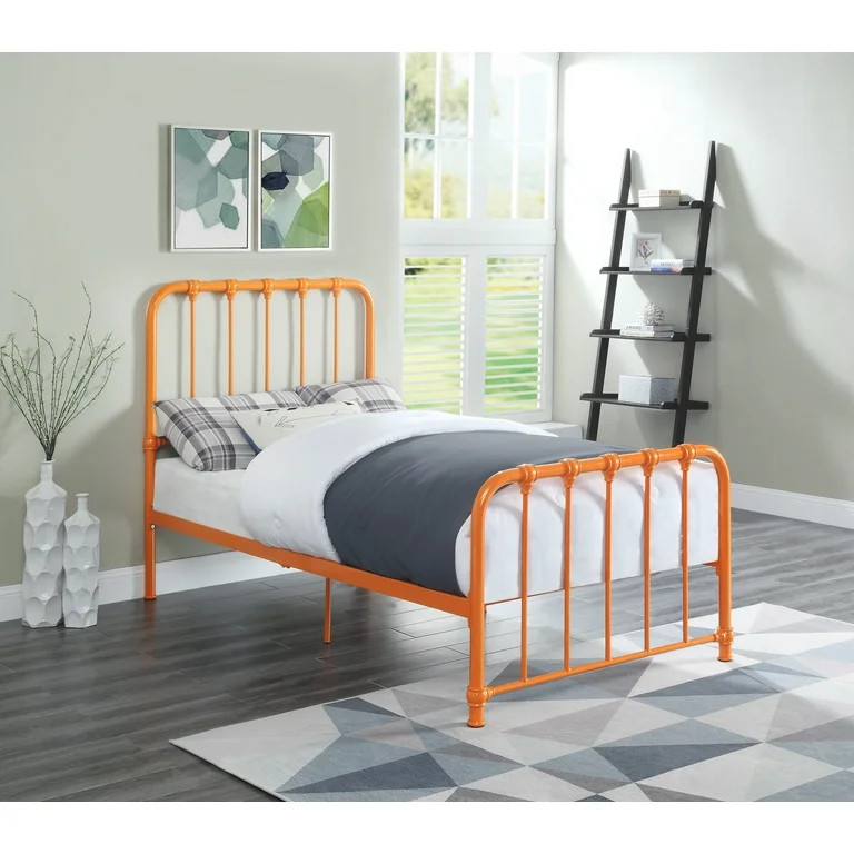 Bethany Metal Platform Bed, Twin, Orange | Walmart (US)