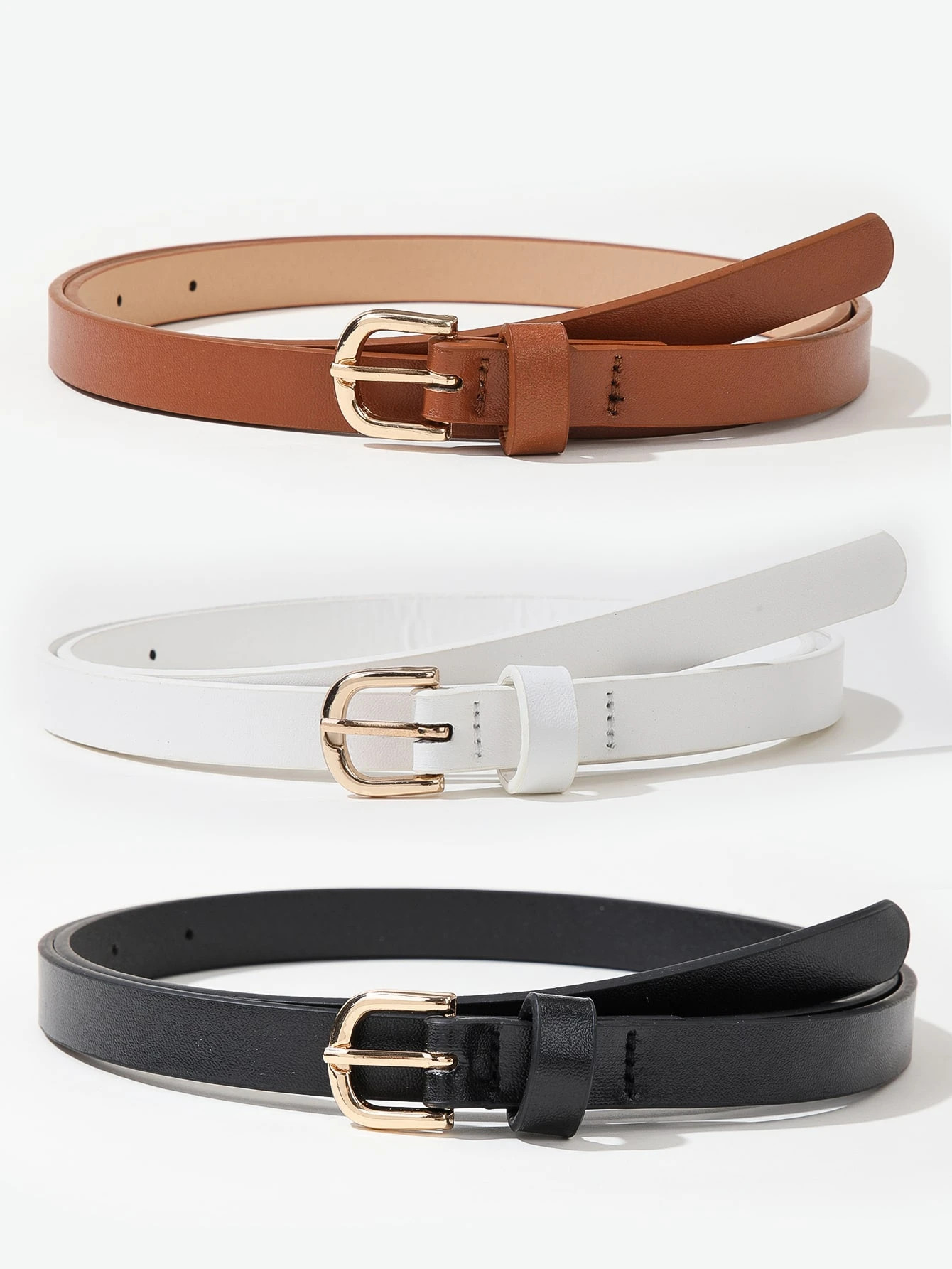 3pcs Metal Buckle Belt | SHEIN