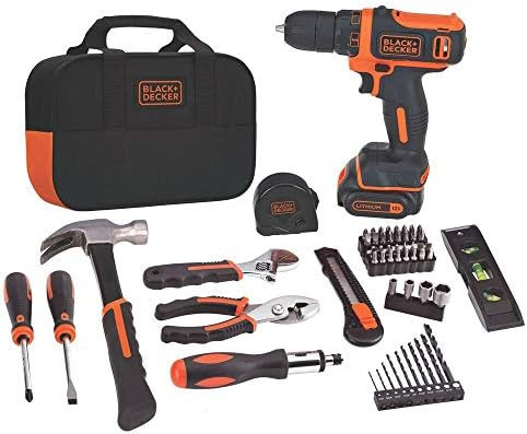 BLACK+DECKER 12V MAX Drill & Home Tool Kit, 60-Piece (BDCDD12PK) | Amazon (US)