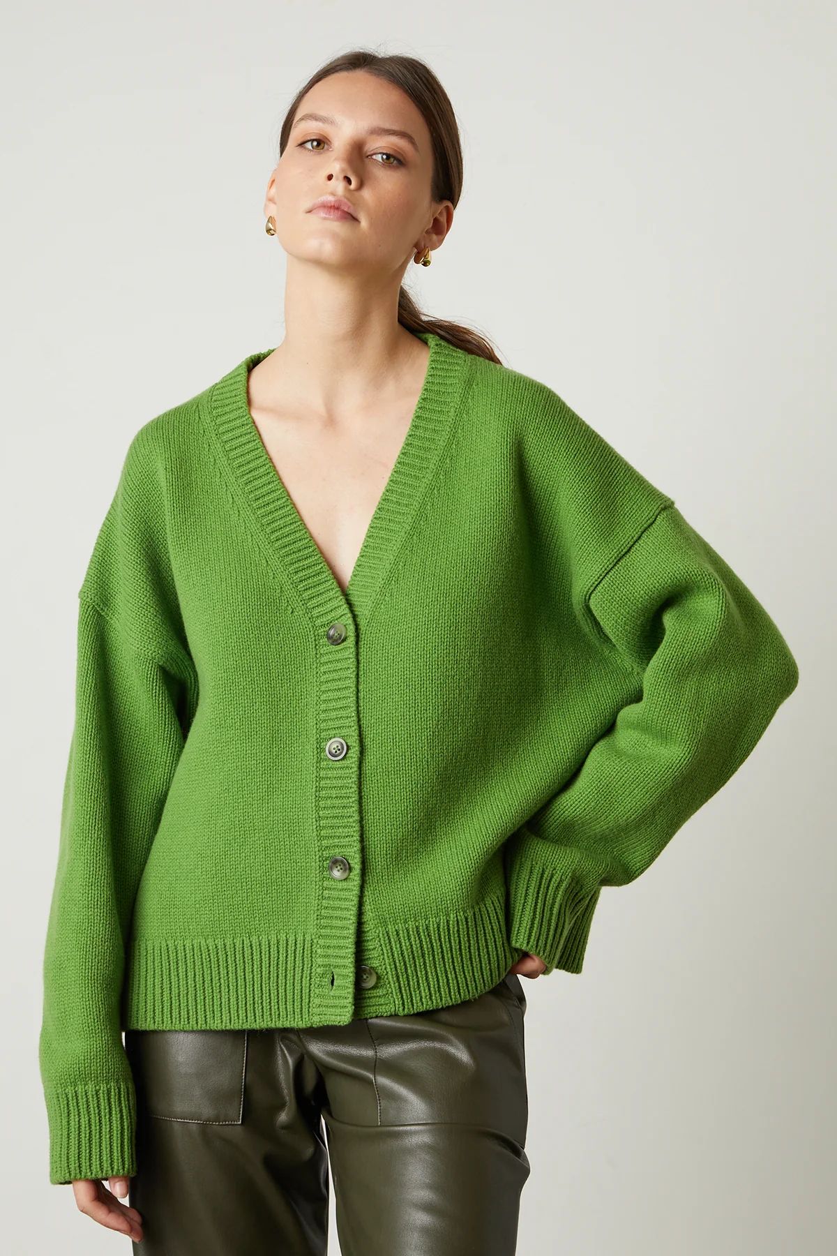 AURORA BUTTON FRONT CARDIGAN | Velvet by Graham & Spencer