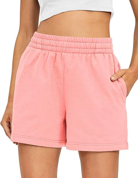 Ezymall Sweat Shorts Women Lounge Summer Casual Comfy Athletic High Waisted Shorts Running Athlet... | Amazon (US)