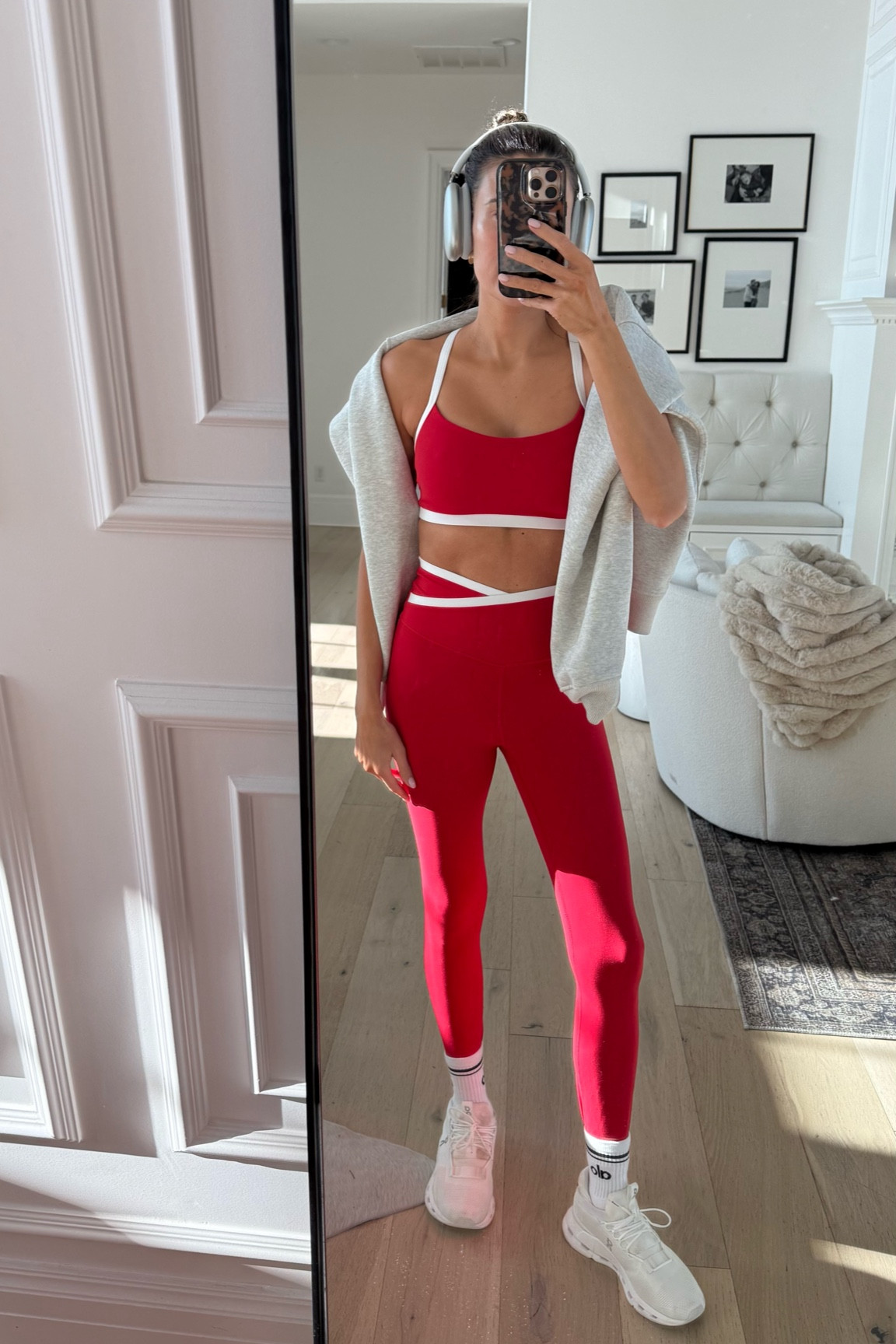Today’s gym outfit ❤️ my new matching red set is ON SALE right now 30% off!! This Target set is such great quality - so flattering - love the fit and detail!  

Sizing: 
Bra- M
Leggings - S

Target sale, workout outfit, gym outfit, Athleisure outfit, target leggings, red leggings, Abercrombie sweatshirt, oncloud, white sneakers, Christine Andrew 

#LTKFitness #LTKSaleAlert #LTKActive