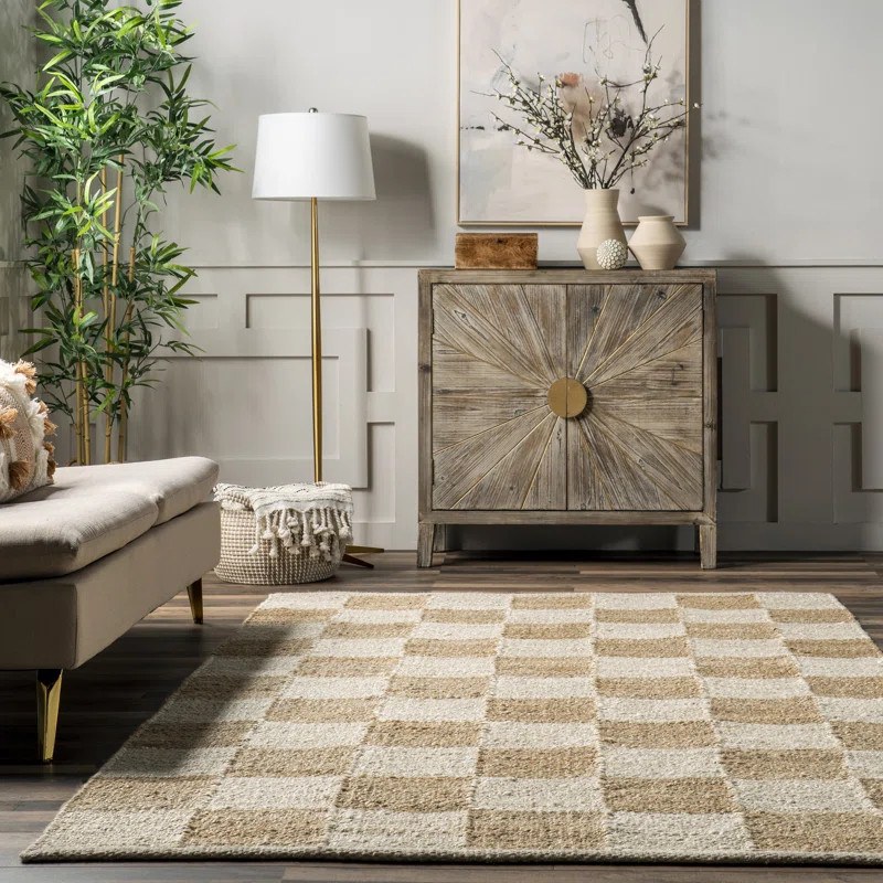 Bundhu Traditional Checkered Jute Area Rug | Wayfair North America