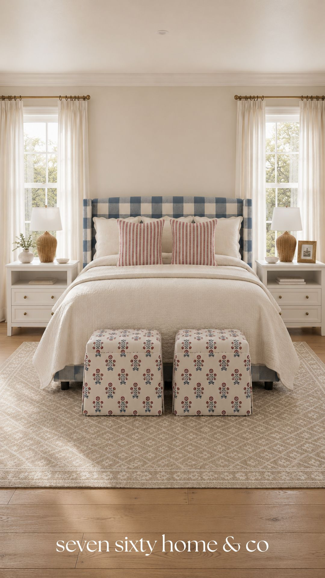 The easiest summer refresh starts in the bedroom. This designer-curated look layers classic Americana colors, timeless patterns, and cozy textures for a space that feels fresh long after the Fourth of July. Every piece in this room is linked to shop. 

 #LTKSeasonal #LTKHome #LTKSaleAlert
