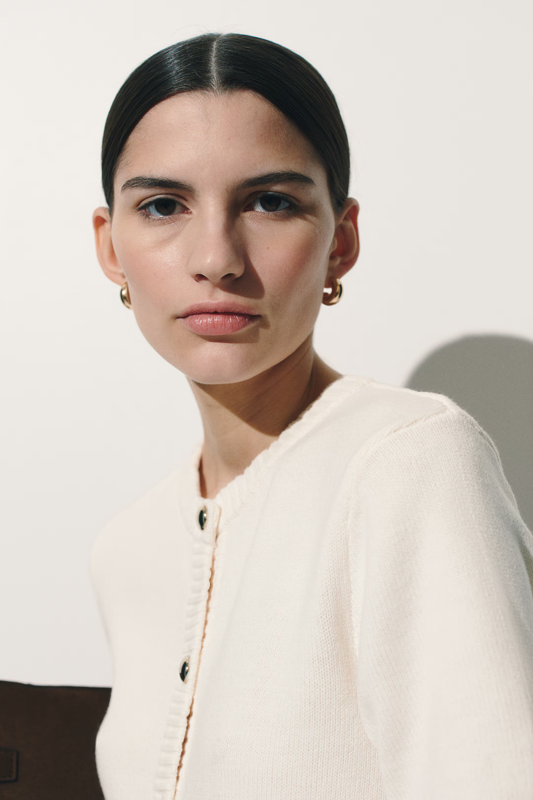 Short-sleeved cardigan - Cream - Ladies | H&M GB | H&M (UK, MY, IN, SG, PH, TW, HK)