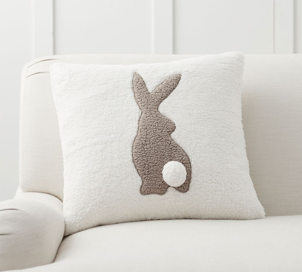 Pom Pom Bunny Sherpa Pillow Cover | Pottery Barn (US)