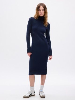 Turtleneck Rib Midi Sweater Dress | Gap (CA)