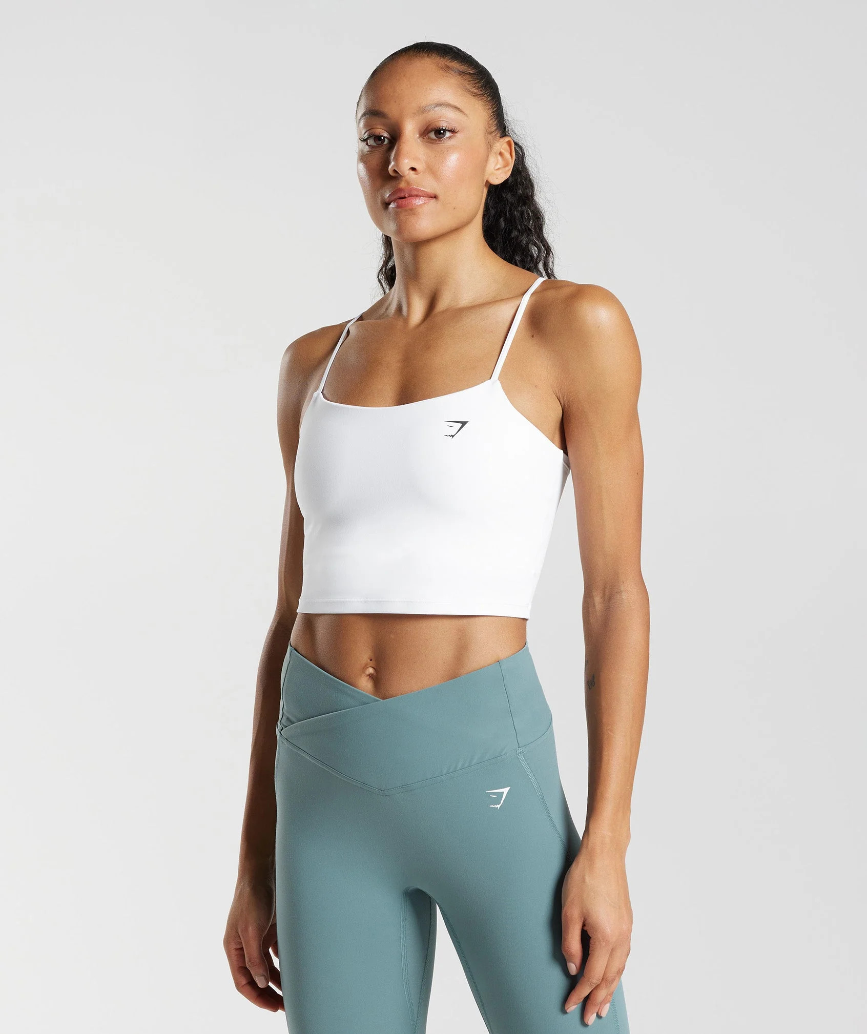 Gymshark Strappy Crop Cami Tank - White | Gymshark US