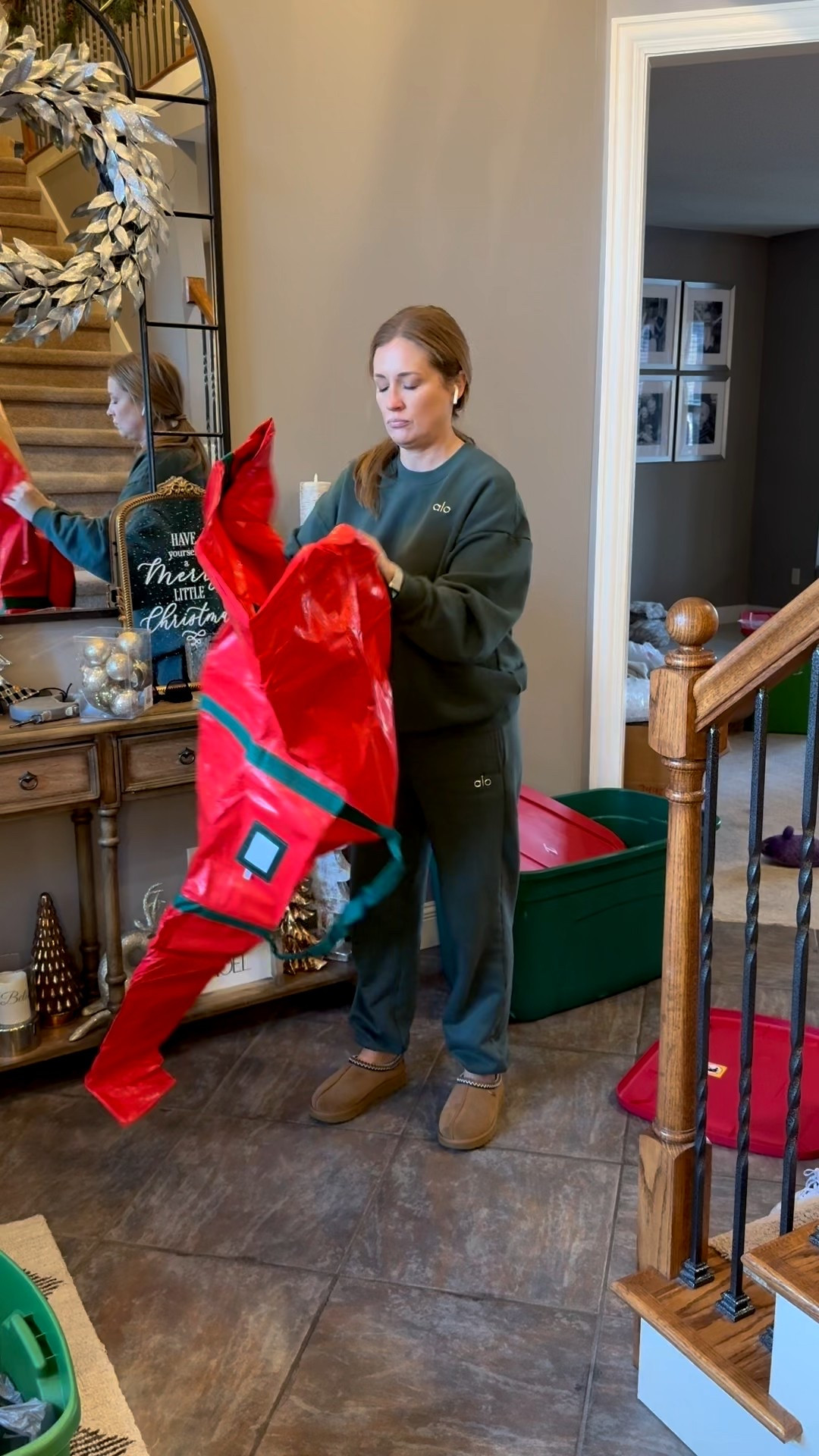 Christmas decorations organization, tree bag, Alo, sweatsuit, sweatshirt, sweatpants, loungewear, Ugg, slippers, comfortable, casual, area rug, entryway rug, home decor #rug #homedecor #sweatshirt #organization 

#LTKmomlife #LTKstorytime #LTKdayinmylife