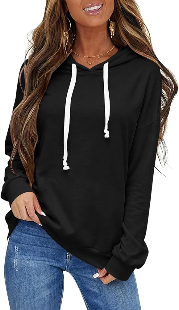 EasyGala Womens Casual Lightweight Hoodies Drawstring Long Sleeve Sweatshirt Loose Pullover Top T... | Amazon (US)