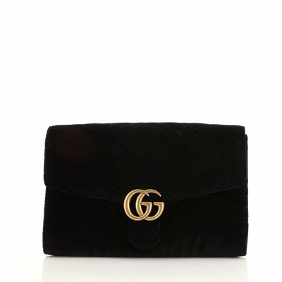 Gucci GG Marmont Flap Clutch Matelasse Velvet | eBay AU