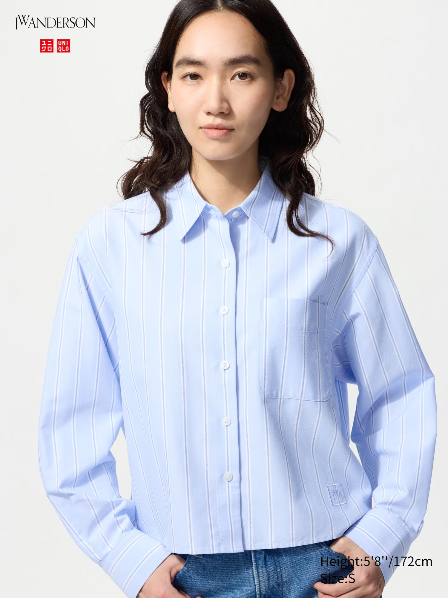 Oxford Boxy Cropped Shirt | Striped | UNIQLO (US)